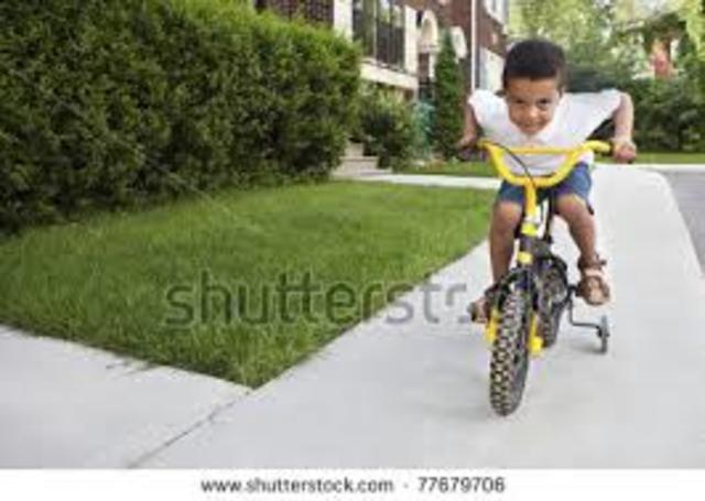 My time riding a bike with training wheels.