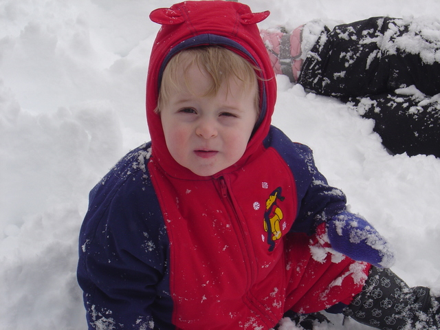 Playing in the snow at my house