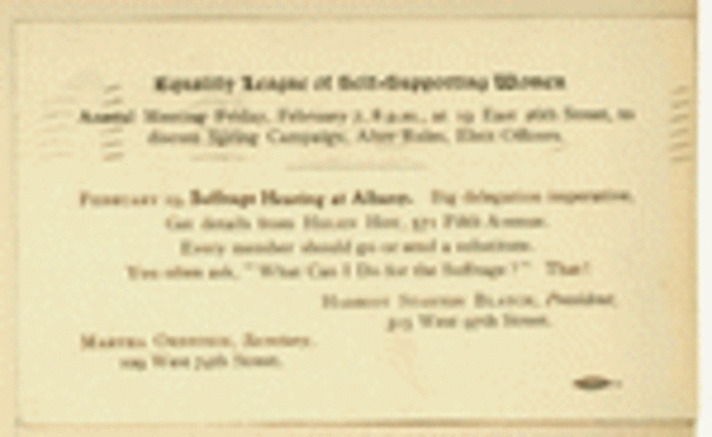 Equality League of Self Supporting Women