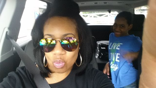 My mom and I on our way to the Crayola Experience