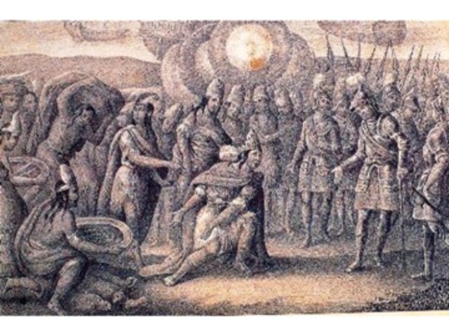 Cortés se reúne con los embajadores de Moctezuma