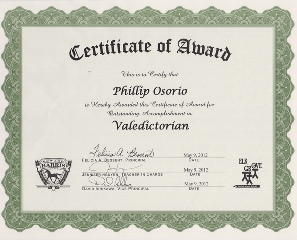 Valedictorean-7th Grade