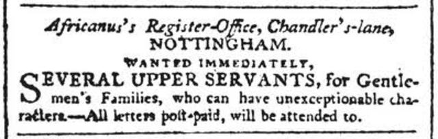 George Africanus - Founds the Africanus' Registry of Servants