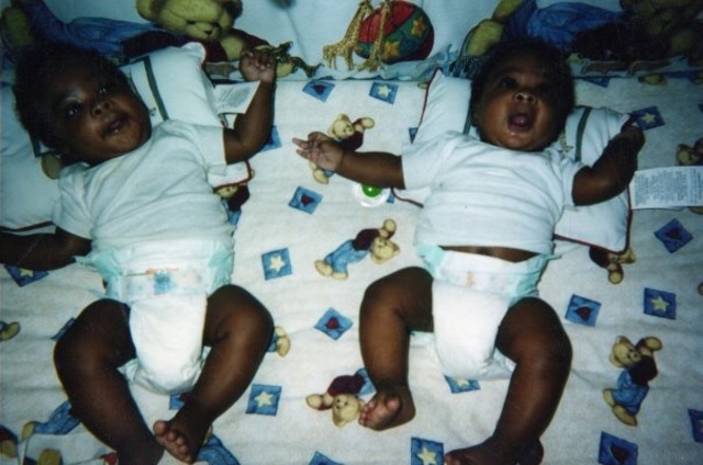 Me and twin brother as toddler