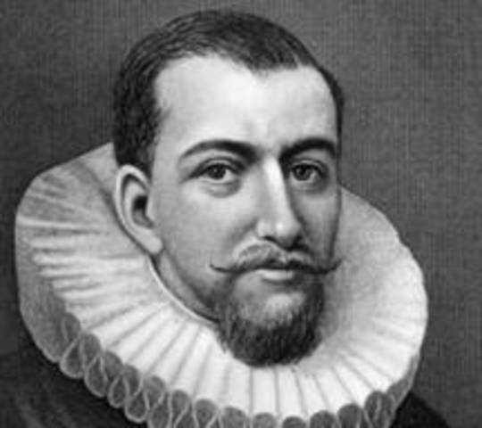 Henry Hudson sails up the Hudson River