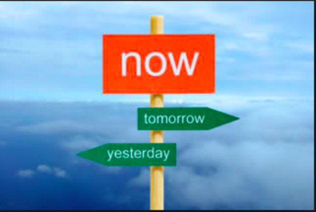 the present right now