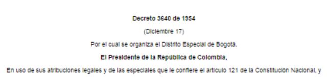 DISTRITO ESPECIAL DE BOGOTA