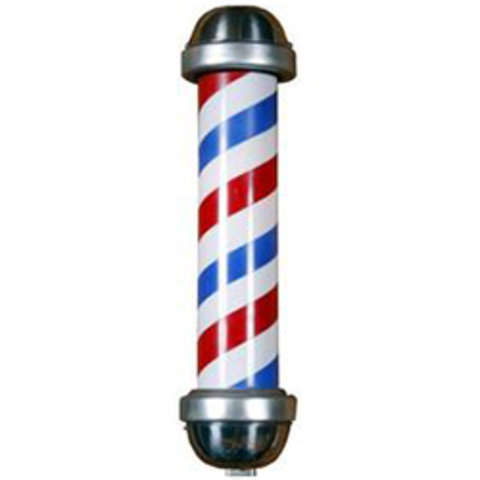 Striped poles outside of barbershops symbolize when barbers were also surgeons