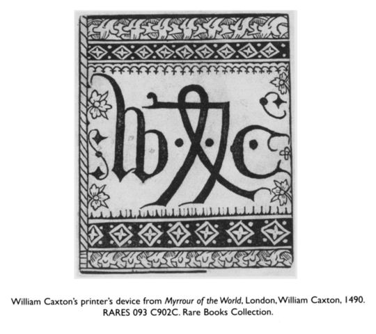 William Caxton begins using a Gutenberg printing press in England.