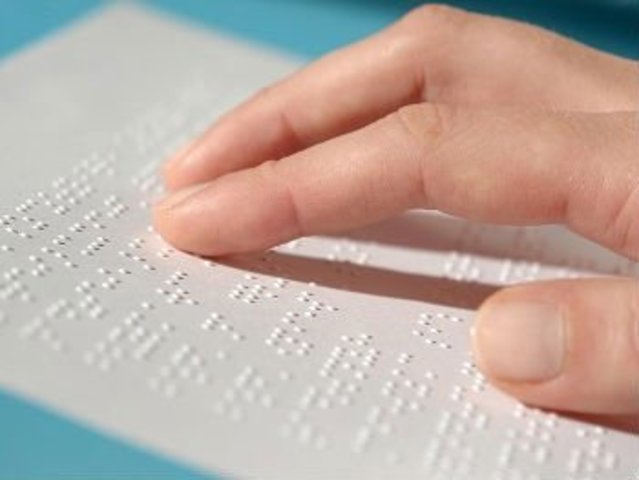 Embossed printing created by Louis Braille.
