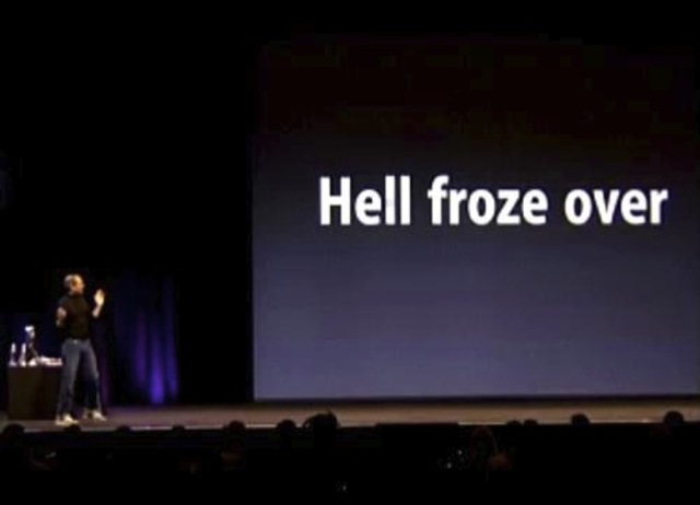 Steve Jobs introduces iTunes for Windows and further demonstrates Apple's growing lead over its competitors in the digital music business