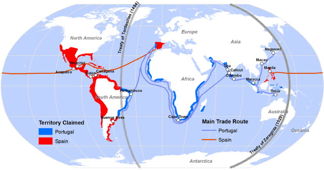 Spain and Portugal Sign The Treaty of Tordesillas