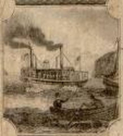 The steamship Laura Navigates th Buffalo Bayou successfully