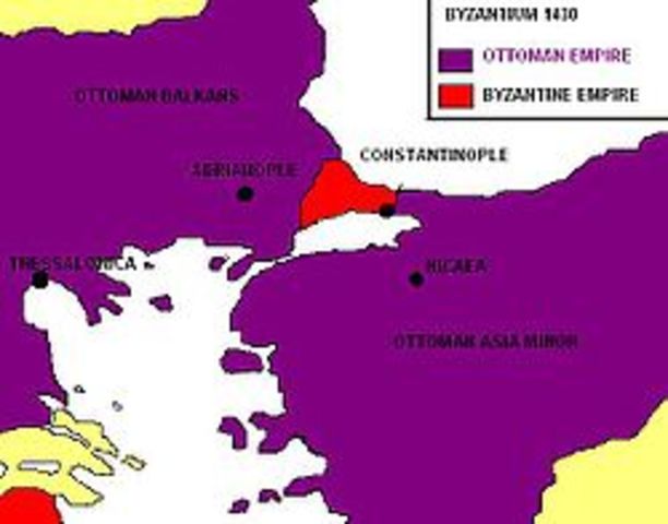 The Ottoman Empire rises above the weakened Byzantine Empire