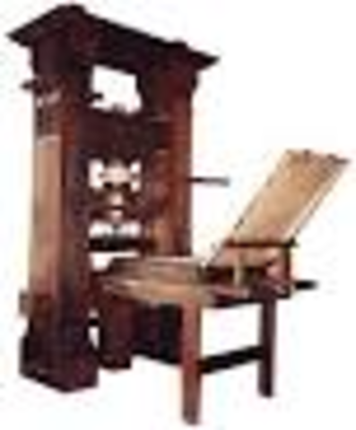 Printing press invented by Johannes Gutenberg