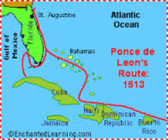 Ponce de Leon lands in Florida