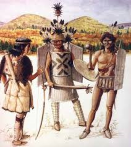 The Algonquin people form alliance with Montagnais to the east