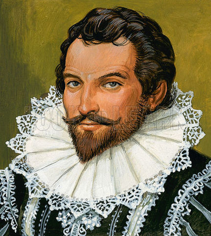 Sir Walter Raleigh founds Roanoke Island off the coast of North Carolina
