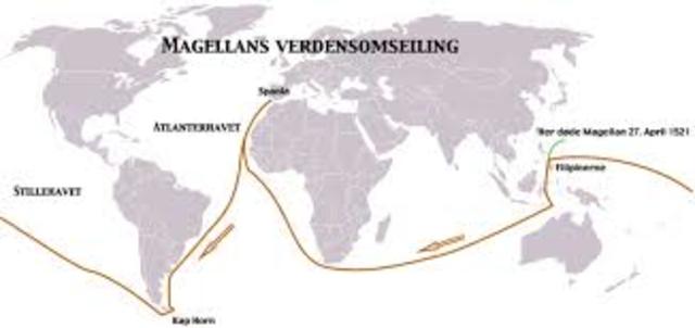 magellan starts his around the world trip