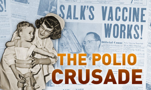 Salk discovers polio vaccine.
