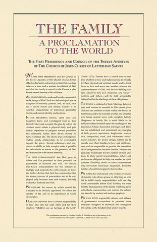 The Familiy: A Proclaimation to the World