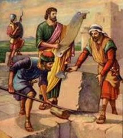 Con mucha dedicación y esfuerzo, conducidos por Nehemías y Esdras, todos trabajaron en la reconstrucción de la ciudad y del Templo del 538 al 400 a C.