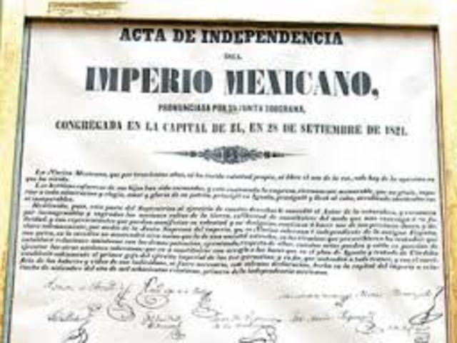 Se expidio el acta de independencia