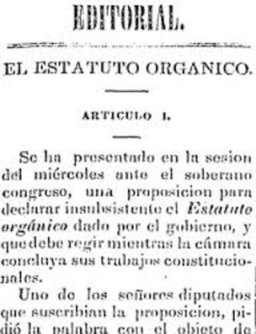se decreta el Estatuto Organico Provicional de la Republica mexicana