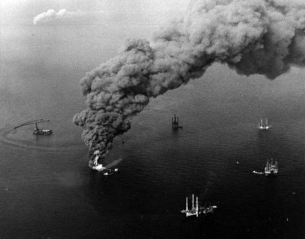 first oil gusher  used far out in the ocean