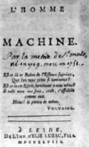 Julien Offroy de La Mettrie publica "El hombre máquina"