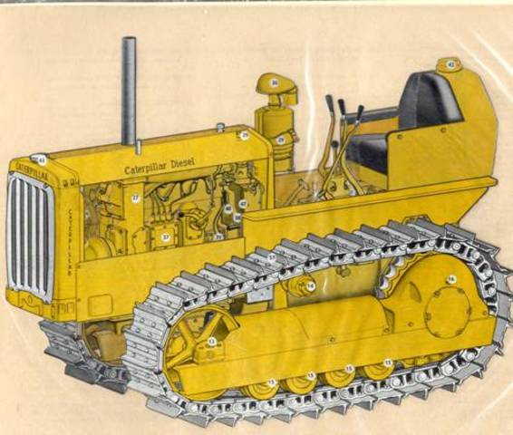 Crawler tracter with deisel engine
