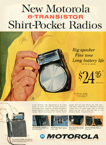 Products with transistors hit the consumer market.