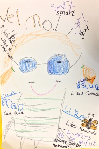 We read Velma Gratch and the Way Cool Butterfly and studied her character...