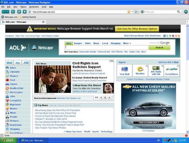 Netscape, el primer navegador con mensajería electrónica