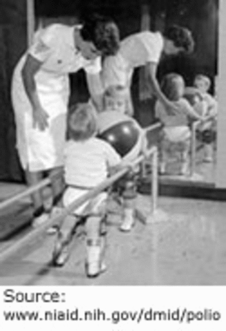 Polio epidemic broke out causing an increased need of Physical Therapist