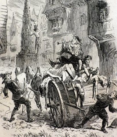 Black death begins in Europe