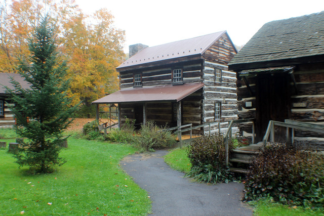 Log Cabin with Chinking and Gable Roof
