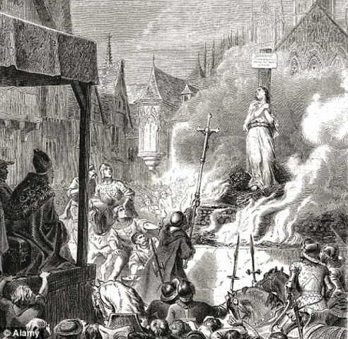 Joan of Arc burned at the stake