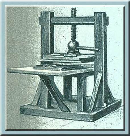 Johannes Gutenberg invents the printing press.