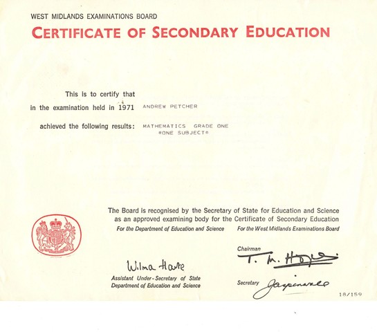 Certificate of Secondary Education (CSE) recommended