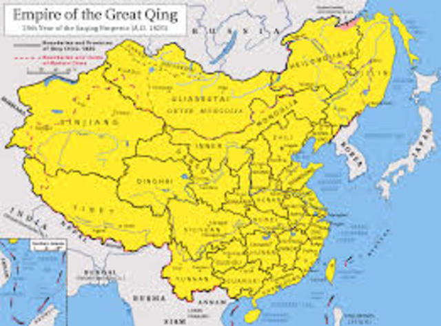Manchus establish Qing Dynasty in China
