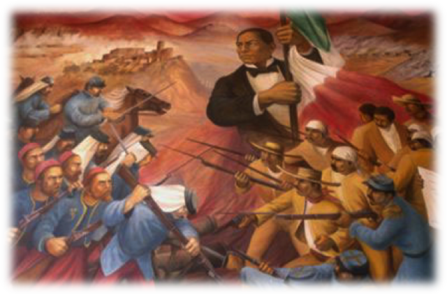 Batalla de Puebla entre el ejercito francés y mexicano