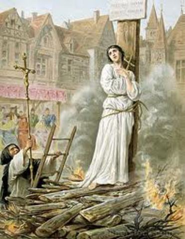 Joan of Arc burned at the stake