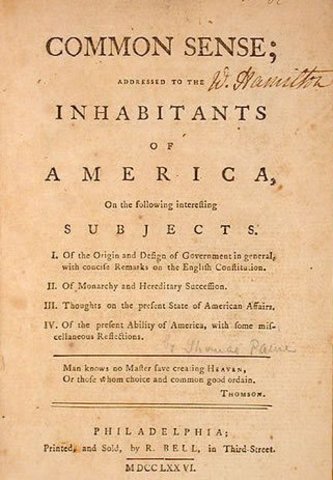Thomas Paine writes Common Sense