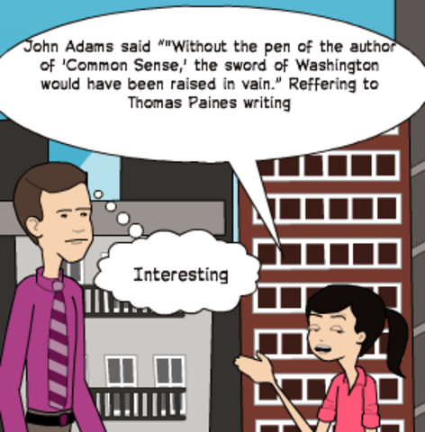 Thoma Paine writes Common Sense