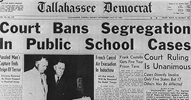 The Supreme Court Bans Segrigation in School