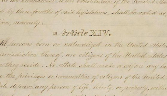 With full Republican agreement and support and against lots of  Democrat opposition, the Congress passesd the 14th Amendment.
