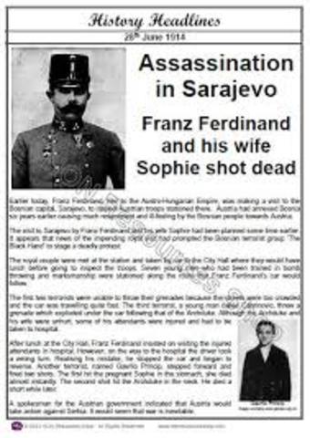 Archduke Franz Ferdinand and Wife Assassinated