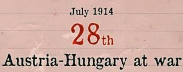 Austria- Hungary declares war on Serbia