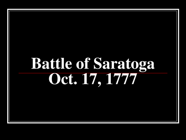 battle at saratoga